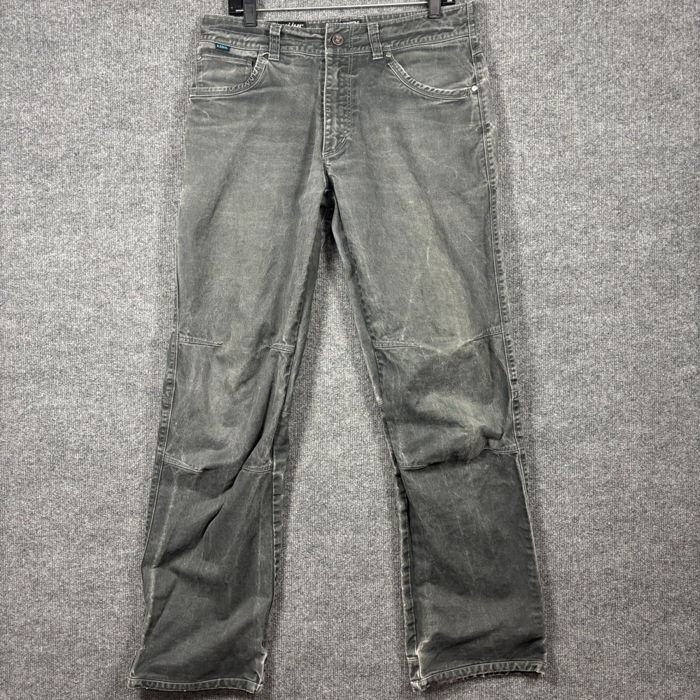 KUHL Crag Series Mens 32x34 (Fits 33x32) Vintage Patina Dye Grey Straight Jeans